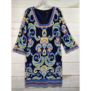 Laundry By Shelli Segal Blue Paisley Midi Dress